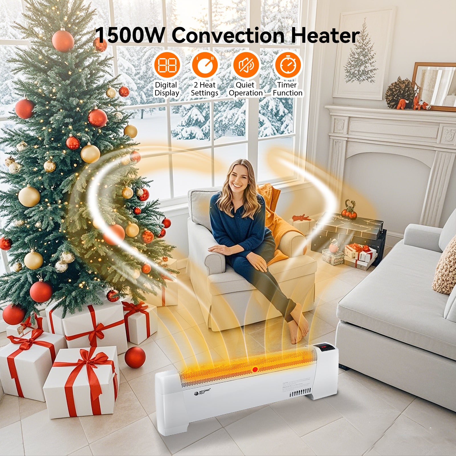 Digital Thermostat Baseboard Heater with Overheat Protection