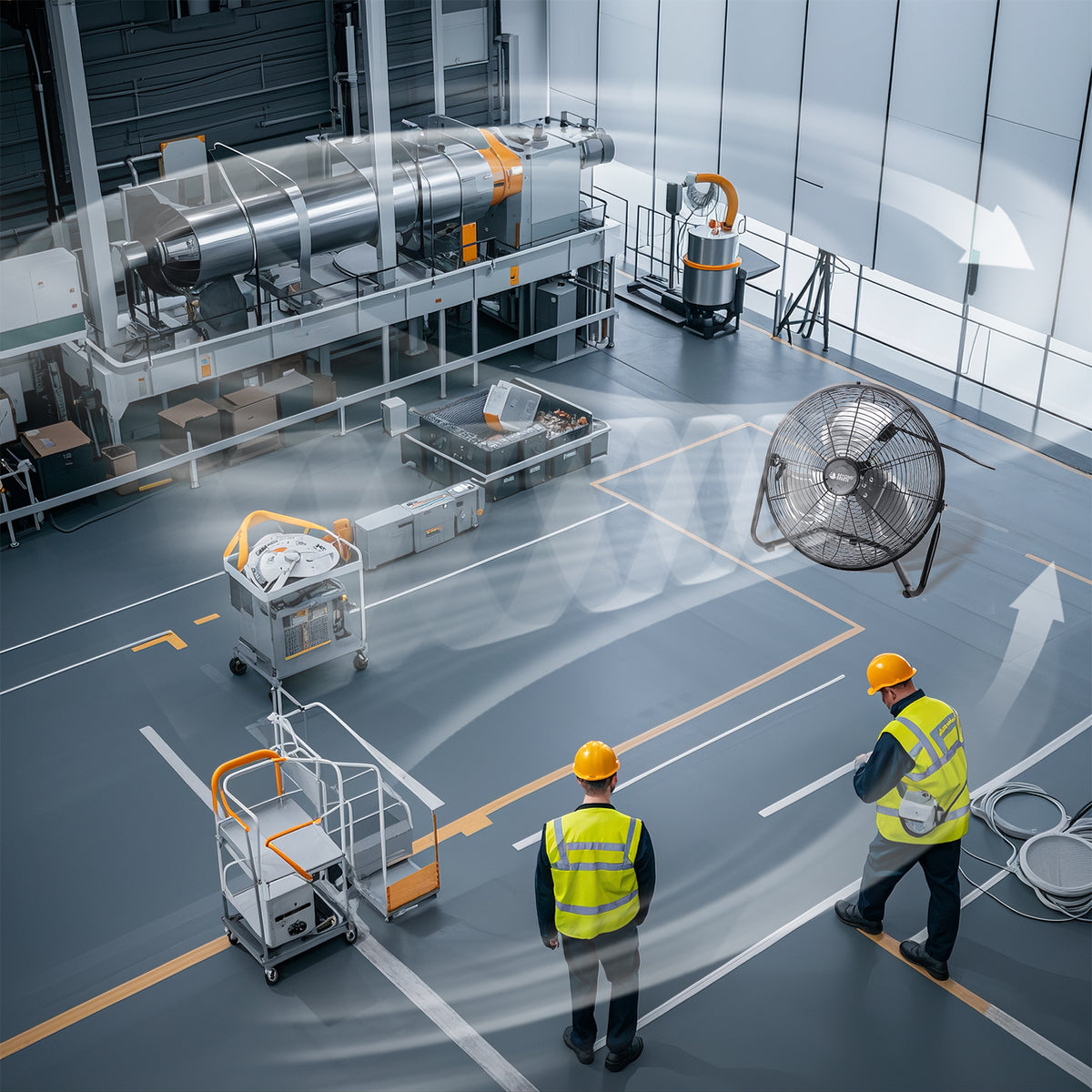 14" Flexible Industrial Floor Fans with Heavy-Duty Design