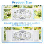 BEYOND BREEZE 9" Twin Window Fan with Reversible Airflow, 3-Speed Expandable Exhaust Fan with Remote Control for Home and Kitchen