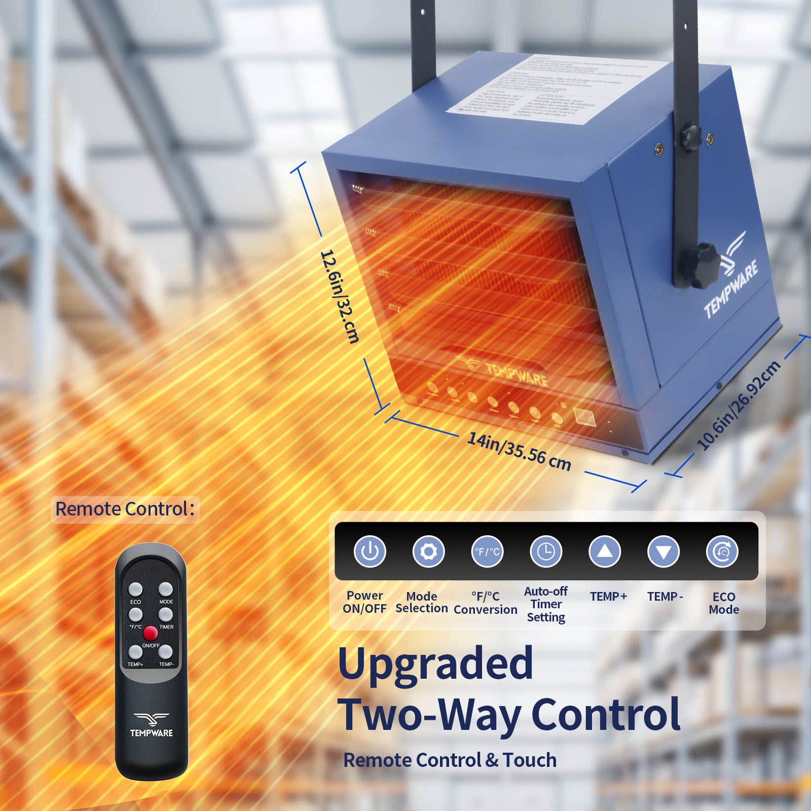 7500W Electric Garage Heater with Remote Control