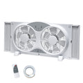 BEYOND BREEZE 9 Inch Dual Window Fan with 3-Speed Reversible Airflow Blades, 3-Function Expandable Twin Window Fan with Remote Control