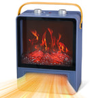 Compact Electric Fireplace Heater with Realistic Flame Effect