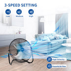 Versatile 20 Inch Heavy Duty Metal Cradle Floor Fans with 360° Tilt