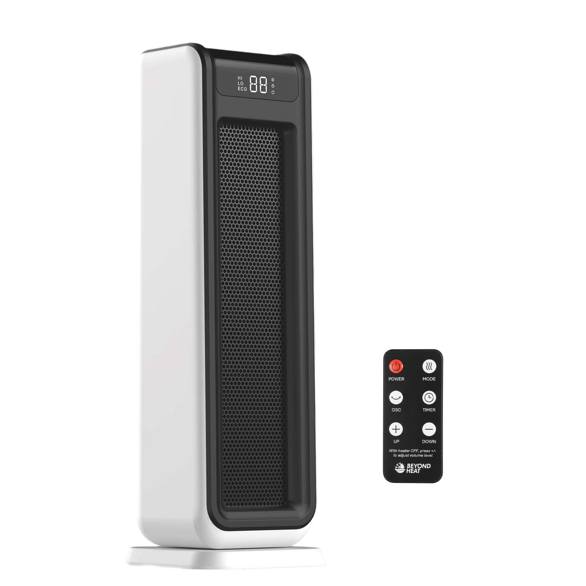 Oscillating Ceramic Tower Heater for Blind Disabled Persons, 1500W Electrical Space Heater with Remote, Voice Control and Digital Thermostat for Home and Office Use