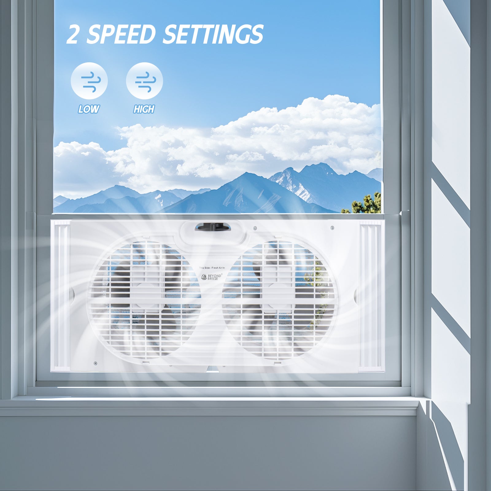 Expandable Dual Window Fan with Adjustable Airflow