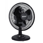 Black Grille 12" Oscillating Table Fan with Adjustable Speed Setting