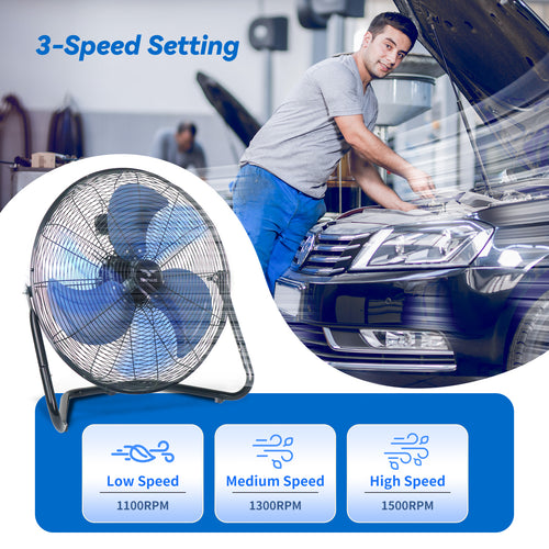 20 Inch High Velocity Industrial Heavy Duty Metal Floor Fan