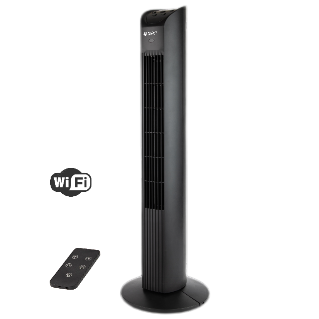 Wide Oscillating Smart Tower Fan with Remote Control