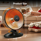 Oscillating Radiant Dish Heater with Protection System