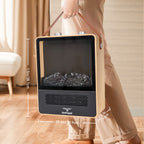 Compact Electric Fireplace Heater with Realistic Flame Effect