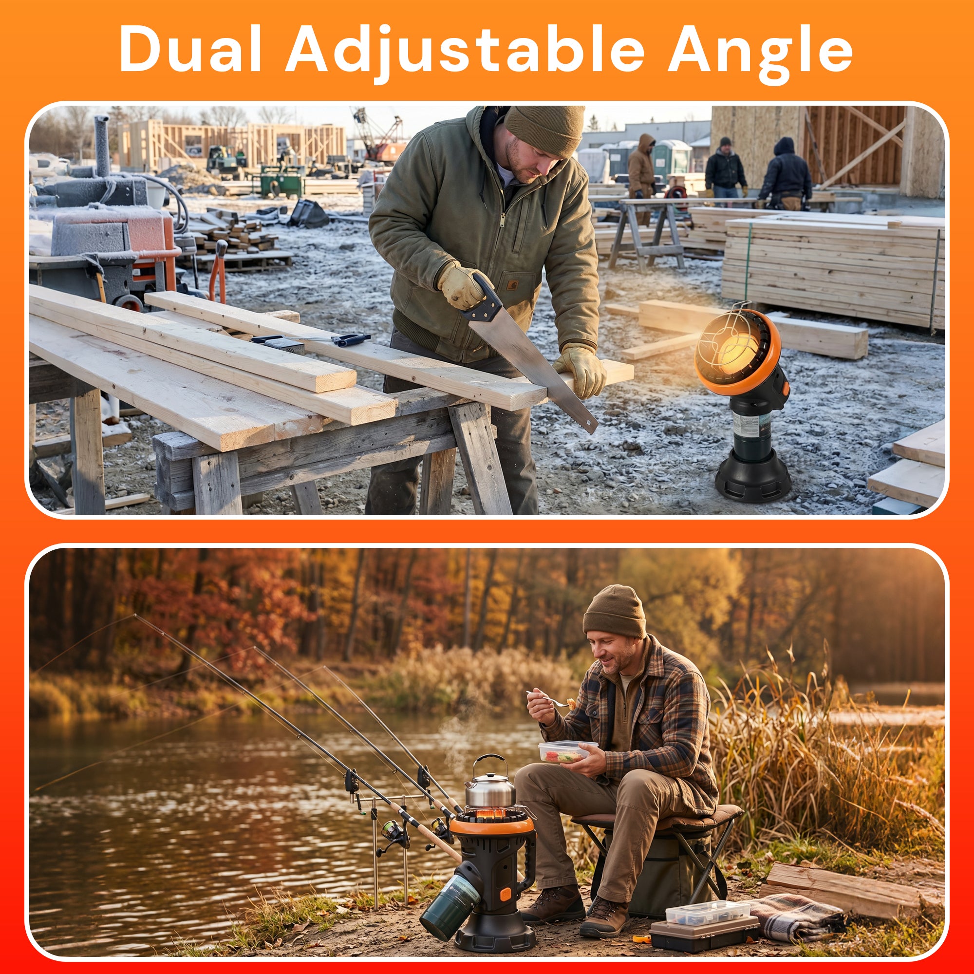 BEYOND HEAT 4000 BTU Portable Propane Heater with Two Operation Angles, Small Buddy Heater with Tip Over & Low Oxygen Shut Off for Outdoor Use