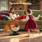 Oscillating Radiant Dish Heater with Protection System