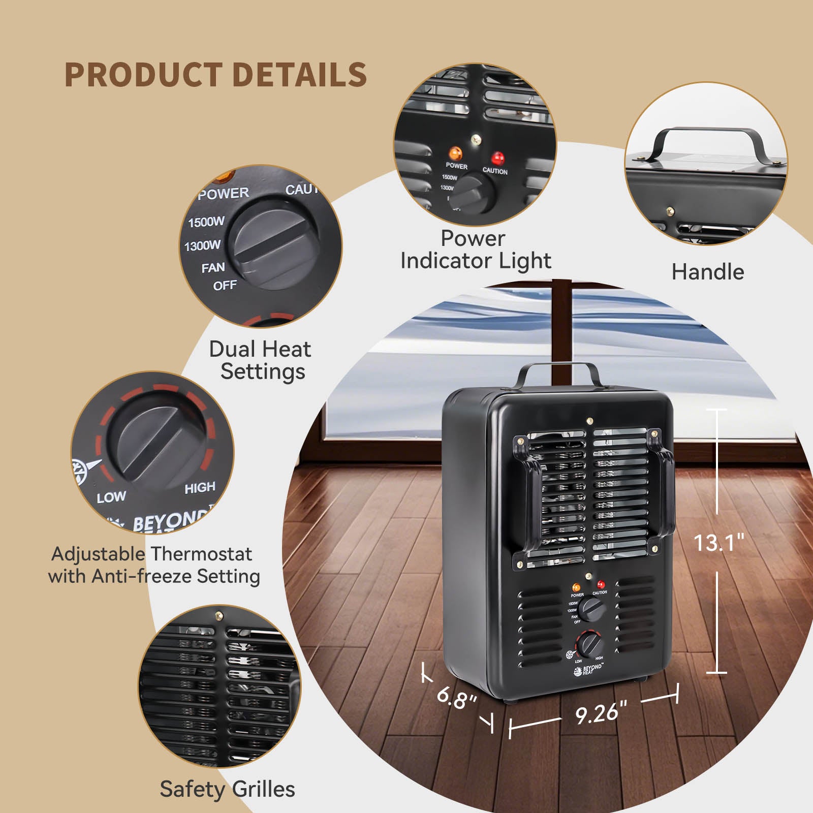 Versatile Milkhouse Space Heater with Safety Protection