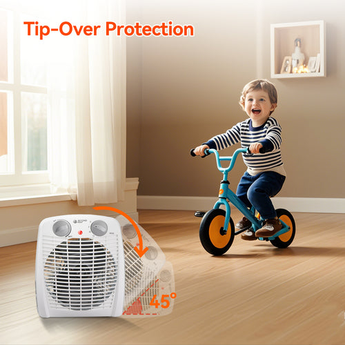 2 In 1 Portable Desk Heater Fan Combo for Personal Use