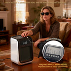 1500W Ceramic Space Heater with Remote for Blind or Disabled persons, Portable Electric Heater with Patented Tip-Over Alarm and Overheat Protection, Safe for Indoor Use Office Bedroom