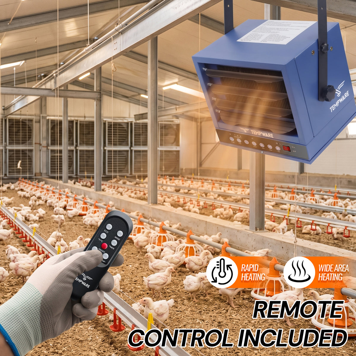 5000W 240V APP & Remote Control Garage Heater with Power Cord