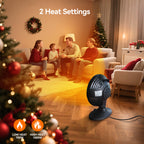 1,000-Watt Indoor Parabolic Dish Space Heater with 70-degree Wide Oscillation, Tip Over & Overheat Protection