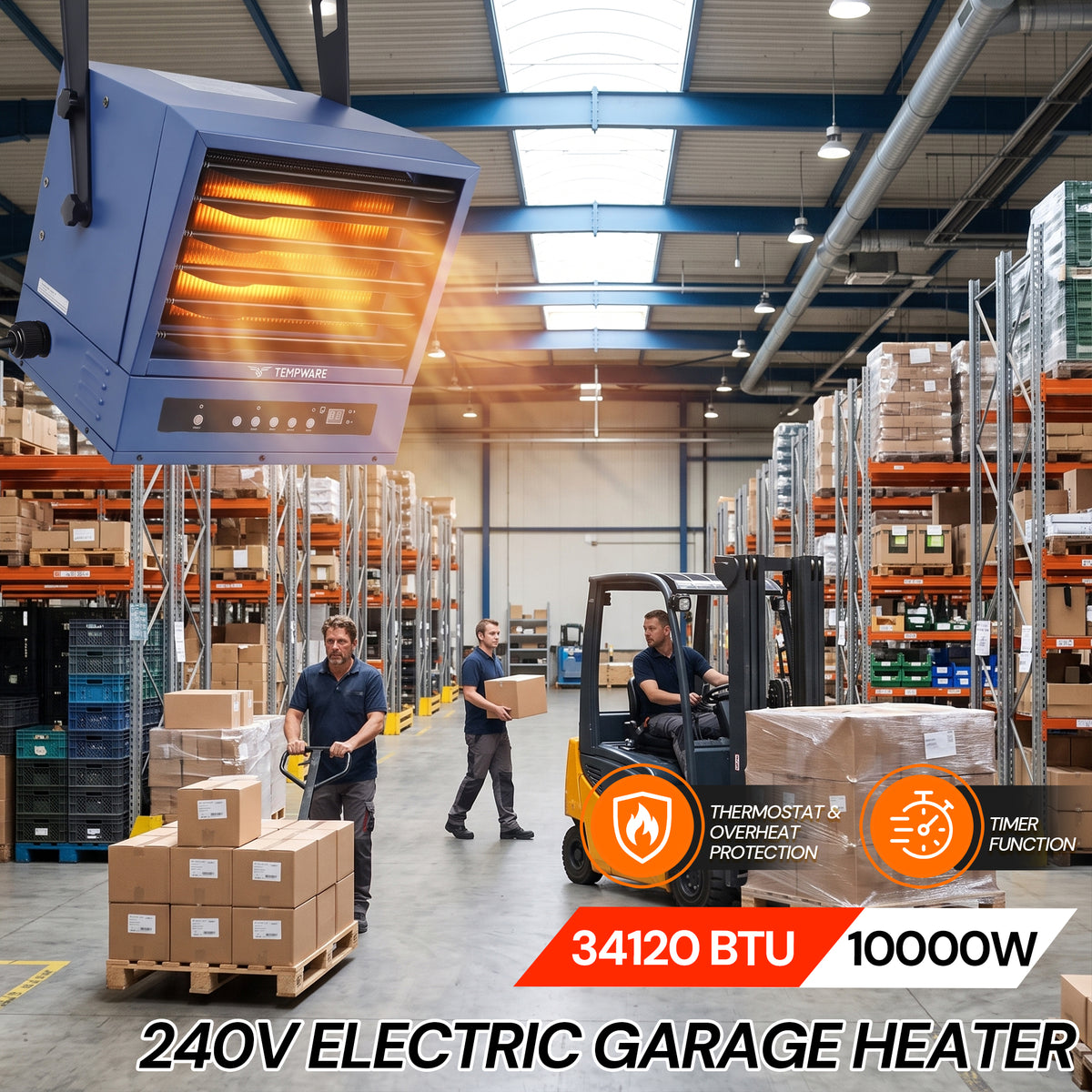 10000W WiFi & Remote Control Heavy-duty Heater with Power Cord