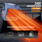 TEMPWARE 10000W Electric Garage Heater with Remote, 240V WIFI Hardwired Ceiling Mount Shop Heater with Digital Thermostat and Overheat Protection, Ideal for Workshop Garage and Warehouse