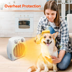 2 In 1 Portable Desk Heater Fan Combo for Personal Use