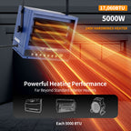 TEMPWARE 5000W 240V Electric Garage Heater with Remote, Hardwired Fan Forced Ceiling Mount Shop Heater with Digital Thermostat and Overheat Protection, Ideal for Warehouse, Workshop
