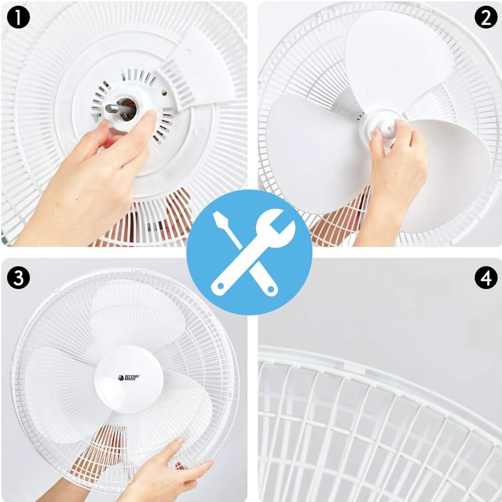 3-Speed Silent Oscillating Pedestal Fan with Collapsable Base