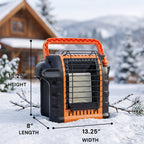 BEYOND HEAT 9000 BTU Portable Radiant Propane Heater with Two Heat Settings, Buddy Heater with Tip Over & Low Oxygen Shut Off for Outdoor Use