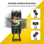 BEYOND BREEZE 24 inch High Velocity Industrial Drum Fan, 2-Speed Heavy Duty Metal Shop Fan with Aluminum Blades and 180-Degree Adjustable Tilt for Warehouse, Workshops, Garage, Factory and Basement