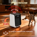 1500W Ceramic Space Heater with Remote for Blind or Disabled persons, Portable Electric Heater with Patented Tip-Over Alarm and Overheat Protection, Safe for Indoor Use Office Bedroom