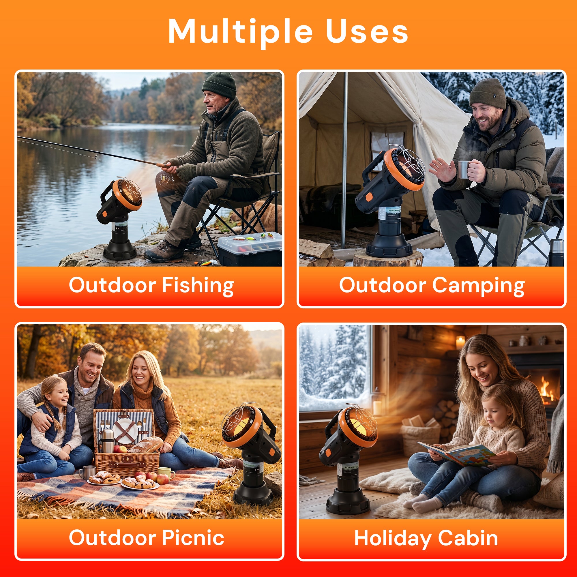 BEYOND HEAT 4000 BTU Portable Propane Heater with Two Operation Angles, Small Buddy Heater with Tip Over & Low Oxygen Shut Off for Outdoor Use