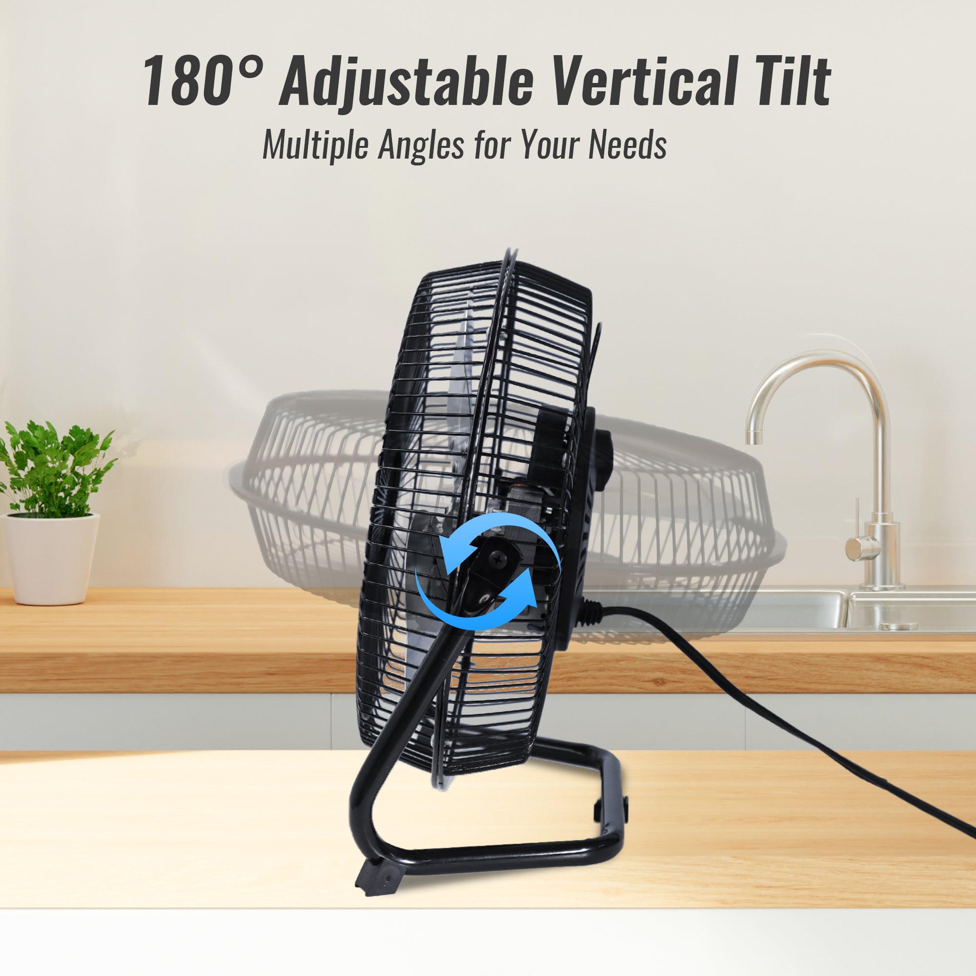 9 Inch All Metal Cradle Floor Fans with Adjustable Tilt