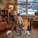 Voice Pilot™ 23" Oscillating Grey Tower Heater with Offline Voice Control