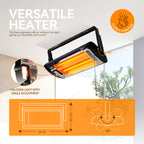 Adjustable Wall Mounted Quartz Heater for Garage