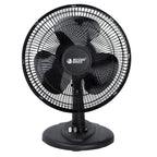 Black Grille 12" Oscillating Table Fan with Adjustable Speed Setting