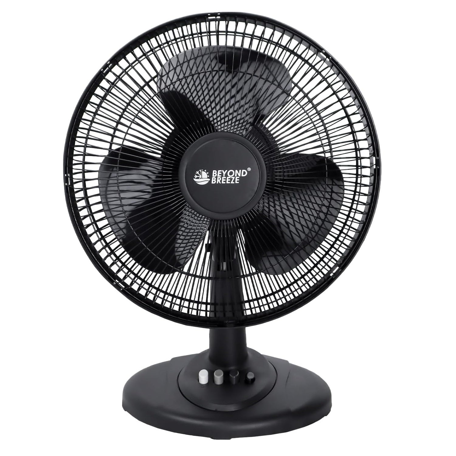 Black Grille 12" Oscillating Table Fan with Adjustable Speed Setting