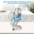 Lightweight 9" All Metal Table Fan with Adjustable Tilt