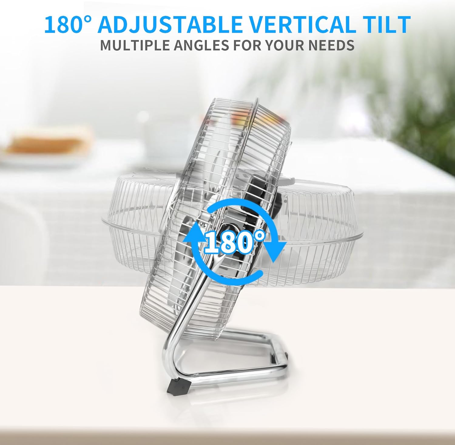 Lightweight 9" All Metal Table Fan with Adjustable Tilt