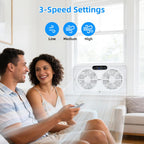 Adjustable Air Circulating Digital Window Fans with Remote Control