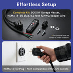 5000W 240V APP & Remote Control Garage Heater with Power Cord