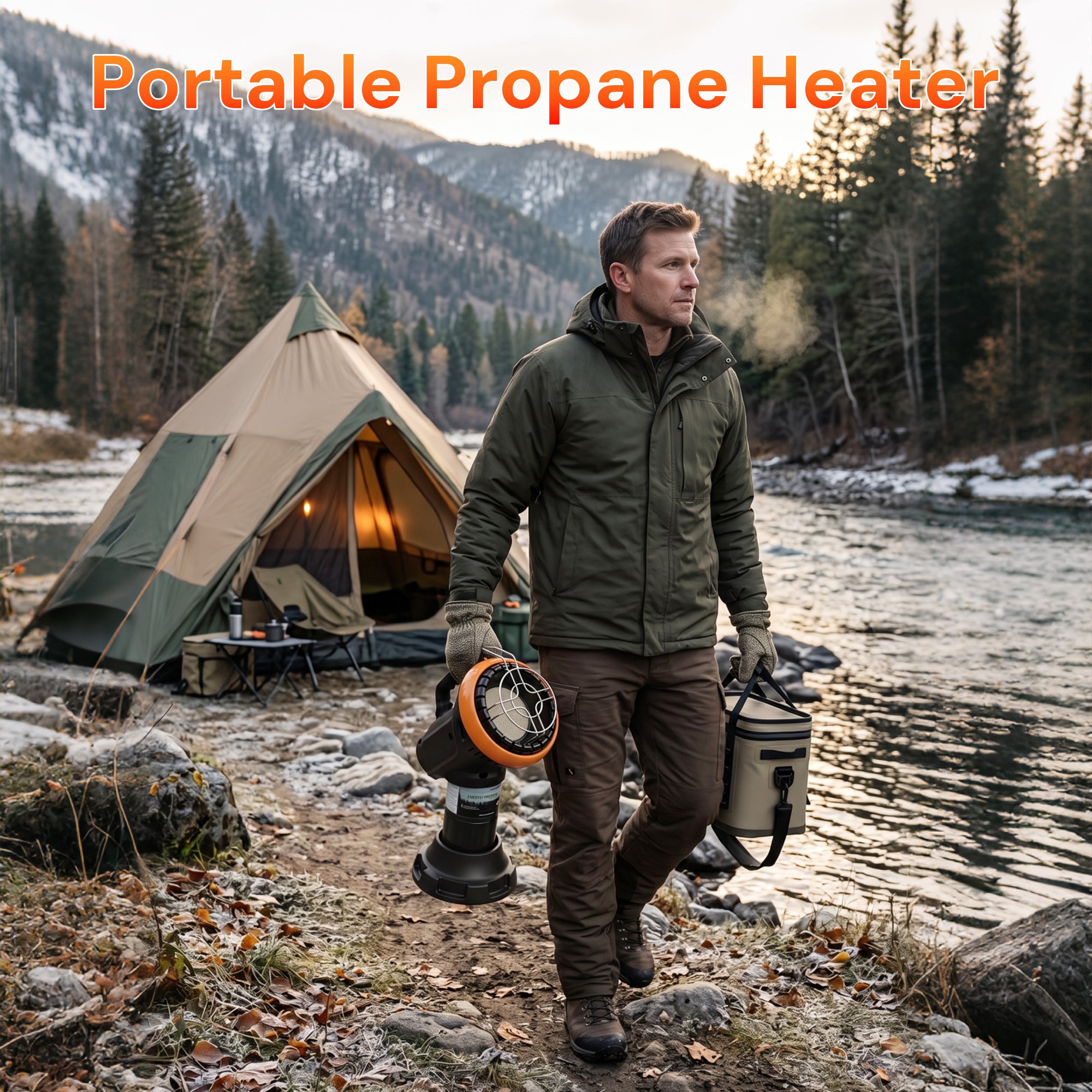 BEYOND HEAT 4000 BTU Portable Propane Heater with Two Operation Angles, Small Buddy Heater with Tip Over & Low Oxygen Shut Off for Outdoor Use