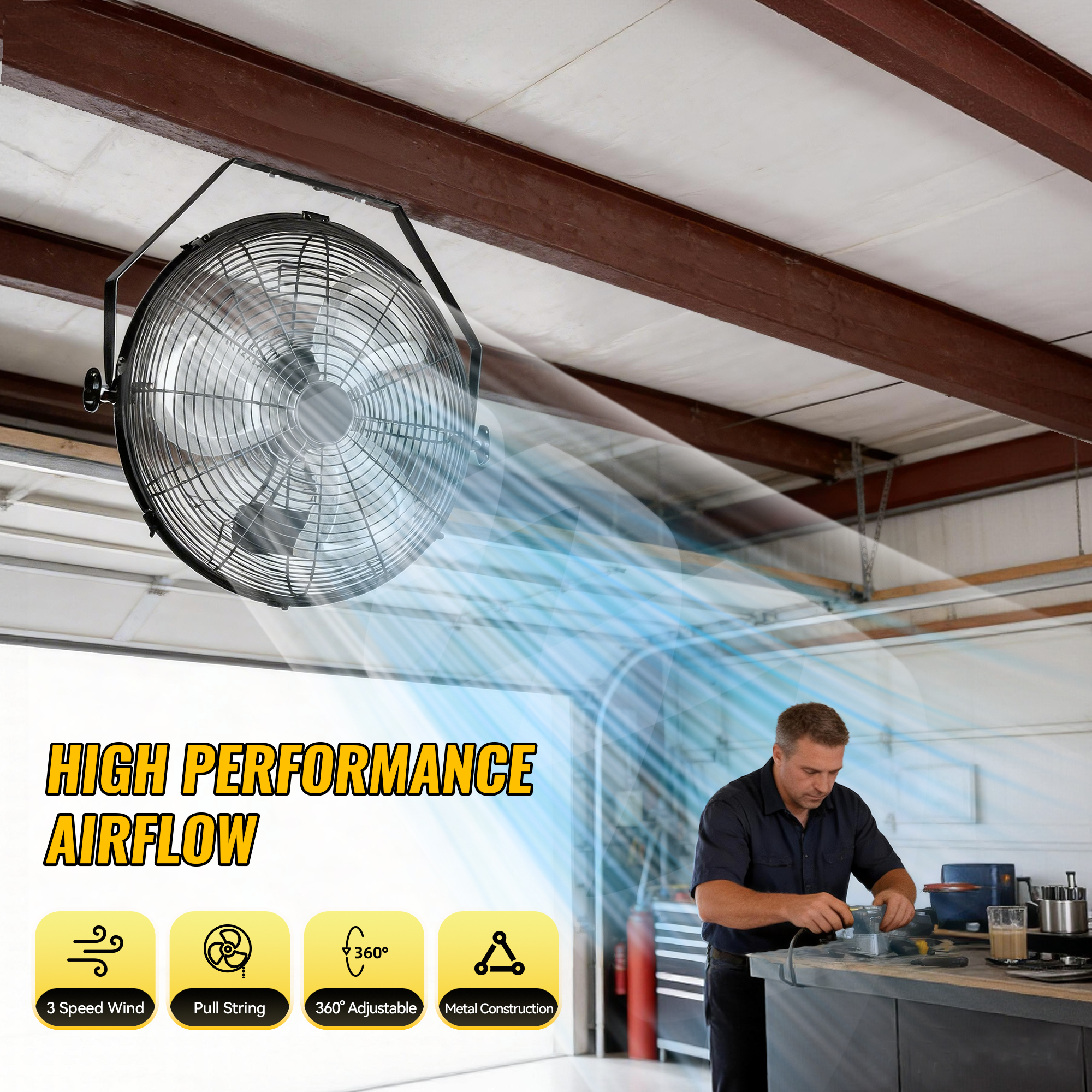 18 Inches Wall Mount Industrial High Velocity Fan