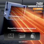 TEMPWARE 5000W Electric Garage Heater with Remote, 240V WIFI Hardwired Ceiling Mount Shop Heater with Digital Thermostat and Overheat Protection, Ideal for Workshop Garage and Warehouse