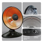 Oscillating Radiant Dish Heater with Protection System