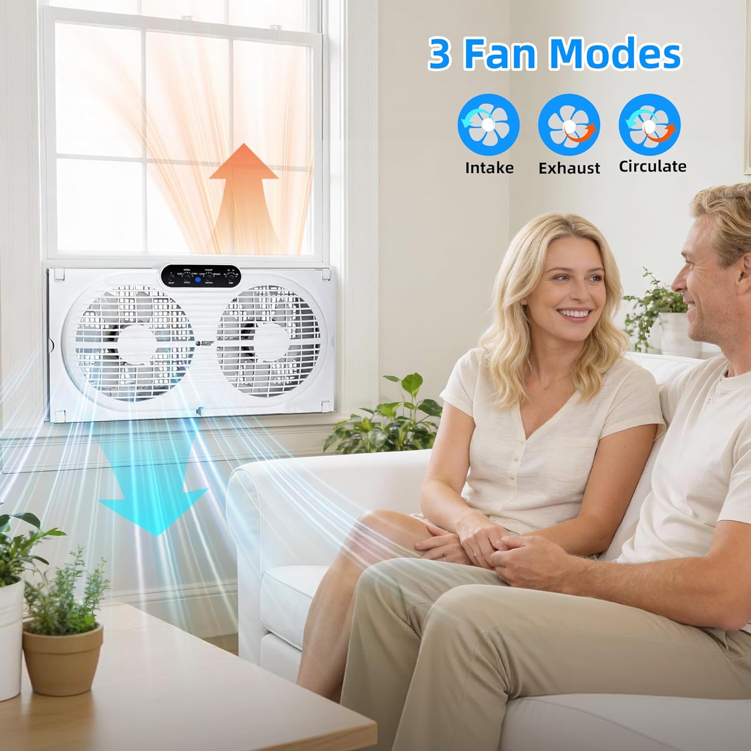 Adjustable Air Circulating Digital Window Fans with Remote Control