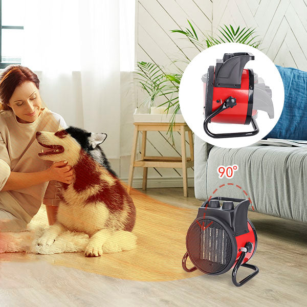 BEYOND HEAT Portable Space Heater, 1500W Electric Heater with Ceramic Heater Element and Overheat Protection, Small Space Heater for Office Garage Indoor Use, Red