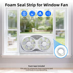 BEYOND BREEZE 9 Inch Dual Window Fan with 3-Speed Reversible Airflow Blades, 3-Function Expandable Twin Window Fan with Remote Control