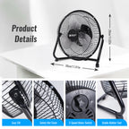 9 Inch All Metal Cradle Floor Fans with Adjustable Tilt