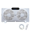 BEYOND BREEZE Window Fan 9 Inch Reversible Airflow with Timer and Bug Screen, 3 Speeds & 3 Modes with Exhaust and Intake, Adjustable Width From 23.5" to 37", Remote Control