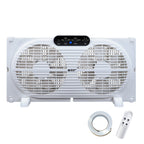 BEYOND BREEZE Window Fan 9 Inch Reversible Airflow with Timer and Bug Screen, 3 Speeds & 3 Modes with Exhaust and Intake, Adjustable Width From 23.5" to 37", Remote Control