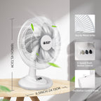 Concise Oscillating Table Fan with Flexible Tilt & Safety Grill